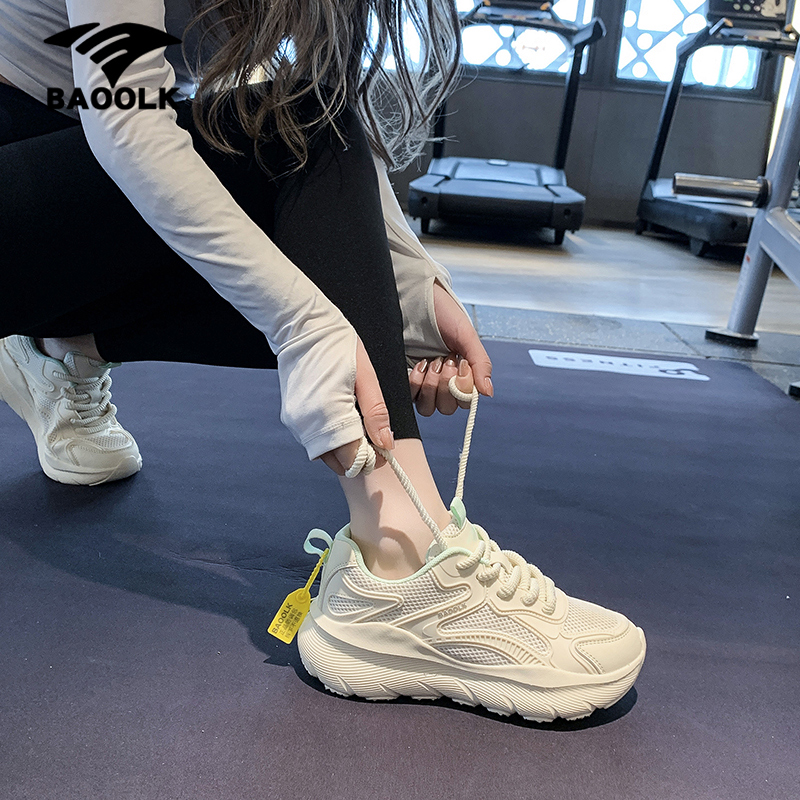 运动鞋女款2025新款夏季女鞋子厚底网面休闲软底不累脚轻便跑步鞋
